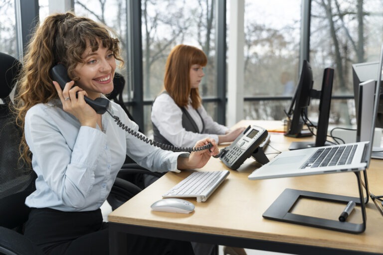people working call center