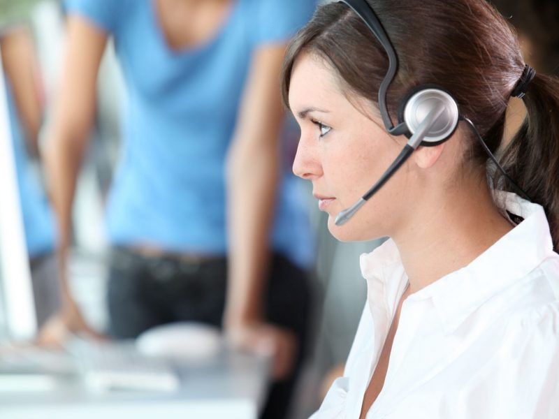 Closeup of young woman with headphones